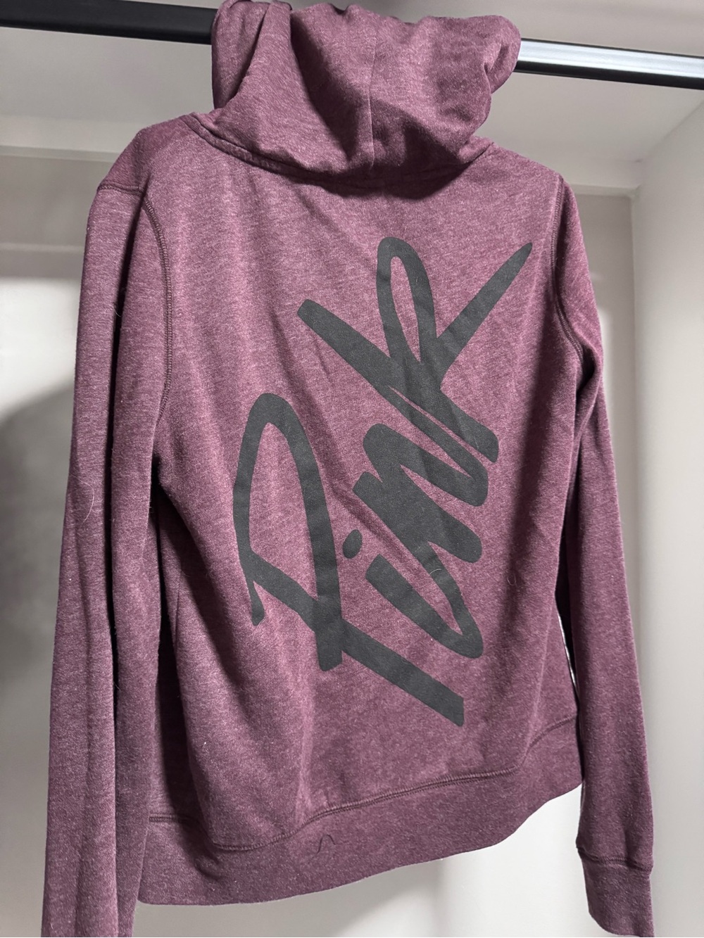 PINK Victoria's Secret® Women's Maroon Script Logo Hoodie Sweater